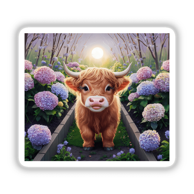 Highland Cow Hydrangeas Garden