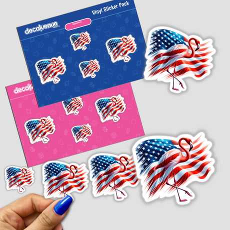 Patriotic Flamingo American Flag Stars Stripes