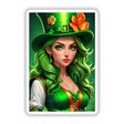 a woman wearing a green hat and green hair