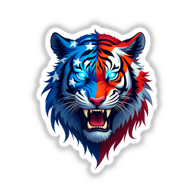 A Cool American Flag Tiger