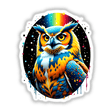 A Cool And Colorful Owl artwork available as stickers or digital prints, showcasing a vibrant owl with intricate feather details, perfectly reflecting Decal Venue's unique art offerings.