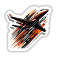 Sleek and stylish Lear Jet digital artwork with vibrant orange, black, and gray accents, showcasing the aircraft's aerodynamic design.