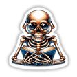 Skeleton with Reading Glasses and Open Book