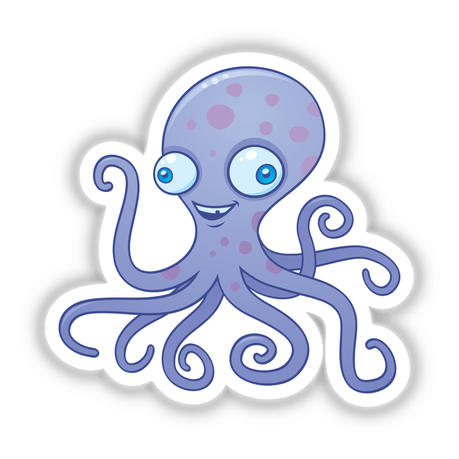 Silly Octopus sticker featuring a whimsical cartoon octopus with playful eyes and a friendly smile, perfect for adding a touch of fun to any surface.