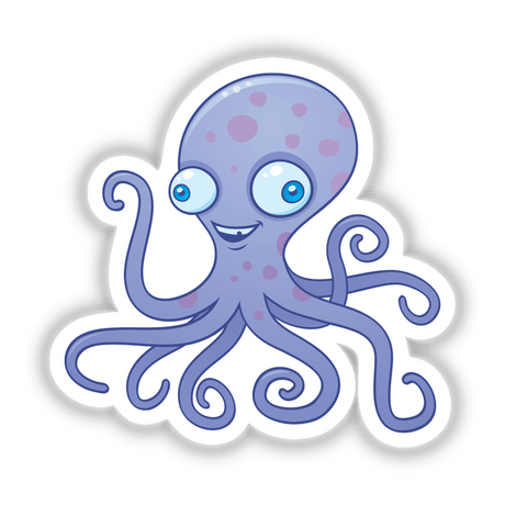 Silly Octopus sticker featuring a whimsical cartoon octopus with playful eyes and a friendly smile, perfect for adding a touch of fun to any surface.