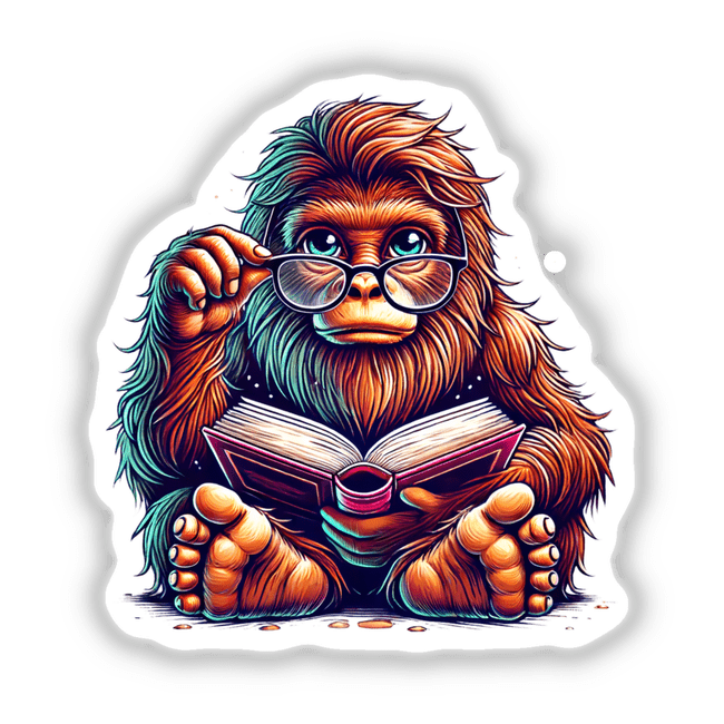 Sasquatch In Reading Glasses Open Book