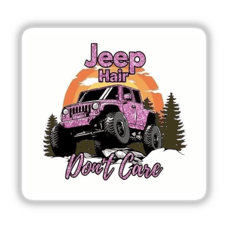 Pink Jeep with sunset background from Sarcastic Quotes Series 5, available as stickers or digital artwork.