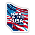 Made In The USA American Flag graphic, available as stickers or digital artwork, featuring a symbolic flag design with text, offered by Decal Venue for unique sticker lovers and art enthusiasts.