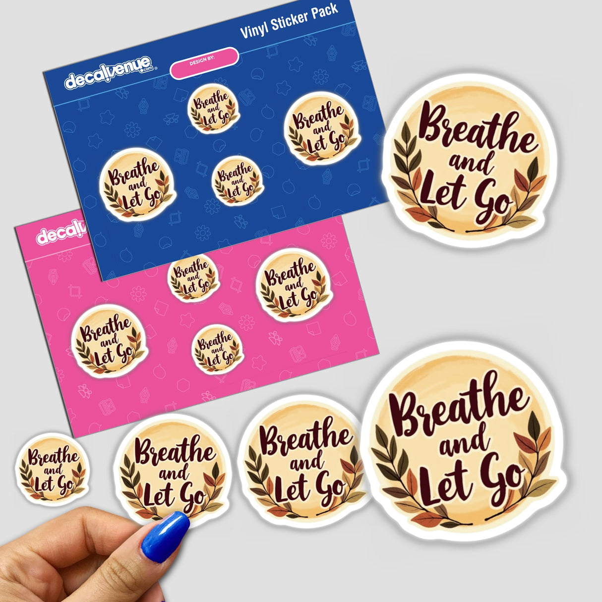 Breathe and Let Go Positive Affirmation Sticker | Mindfulness Clipart | Commercial Use Download