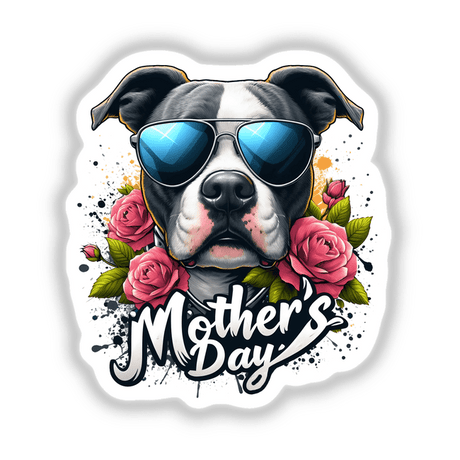 Happy Mothers Day Roses Pitbull Dog