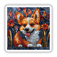 Corgi Mosaic Jewels: Intricate mosaic artwork featuring a dog, available as stickers or digital artwork.