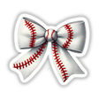 Coquette Baseball Bow featuring red stitching, available as stickers or digital artwork, showcasing a close-up of the bow's detailed design. Ideal for fans of unique vinyl stickers and digital art.