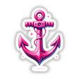 Pink Anchor for Hope and Stability sticker featuring a detailed pink anchor wrapped with a rope, available as both stickers and digital artwork.