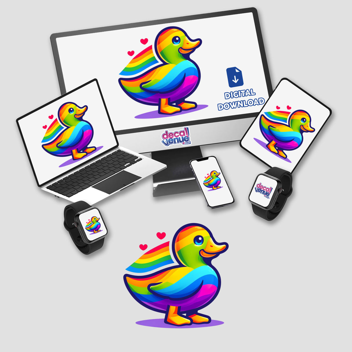 Duck Colorful Rainbow Pride