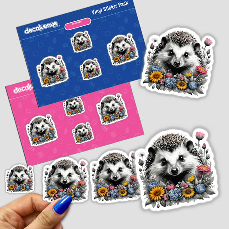 Hedgehog Portrait Floral Accents PA31