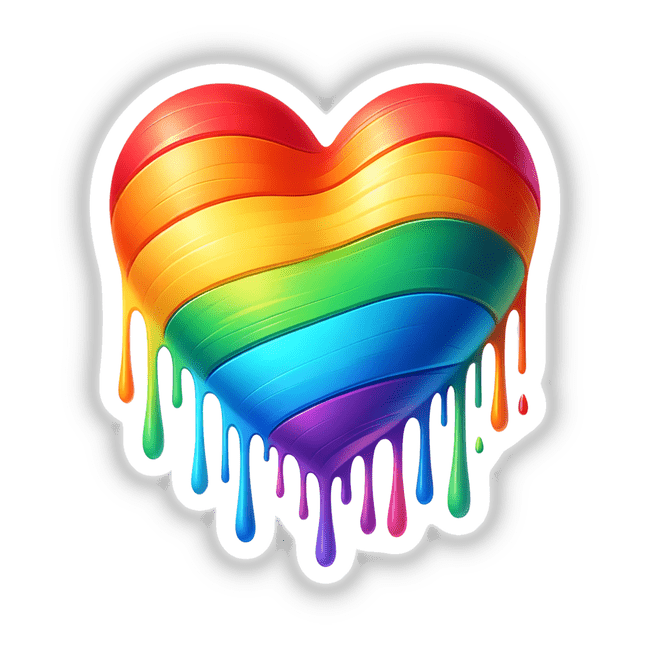 Pride Month Dripping Rainbow Heart