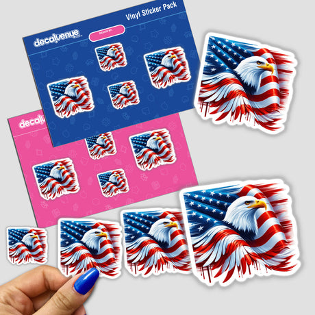 Patriotic Bald Eagle American Flag Stars Stripes