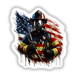 Patriotic firefighter equipment with US flag splatter design