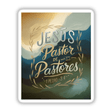 JESÚS - PASTOR DE PASTORES | 1 PEDRO 5:4 Van Gogh-Inspired Sticker or Clipart, featuring close-up text and graphic design elements, available for commercial use at Decal Venue.