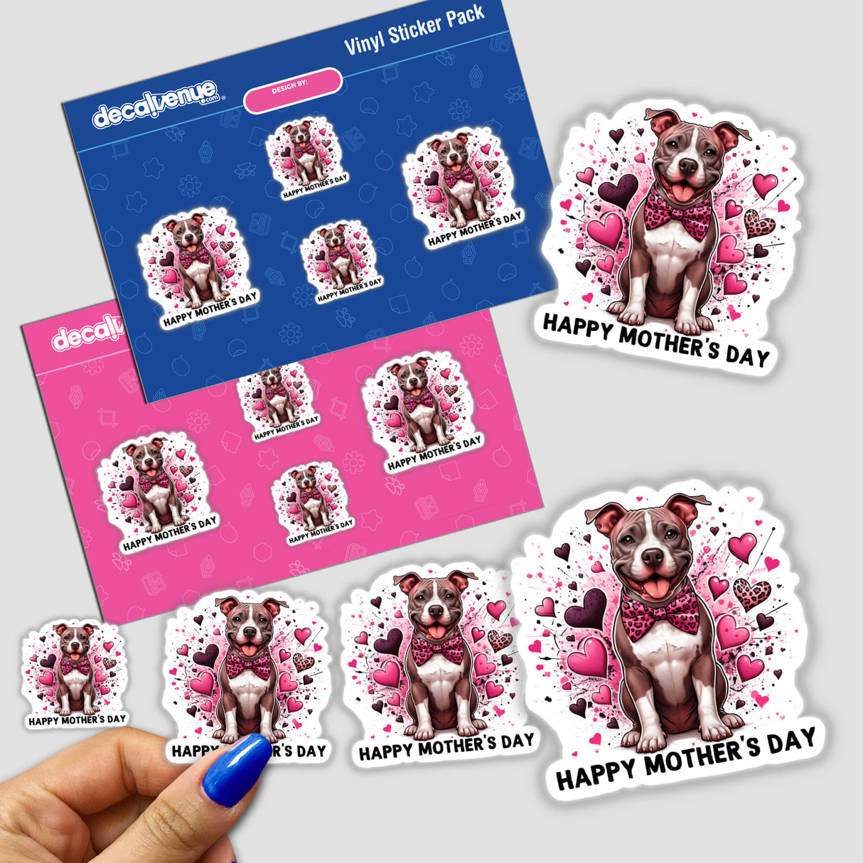 Mothers Day Leopard Hearts Pitbull Dog