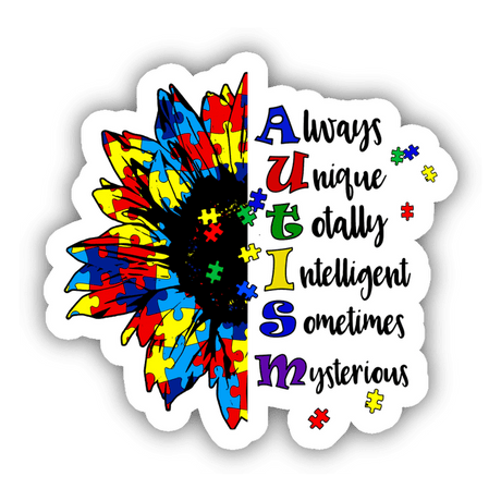 Autism Awareness Sunflower Sticker