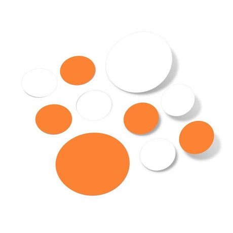 Vibrant Orange and White Polka Dot Circles Wall Decals