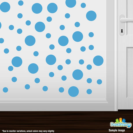 Ice Blue Polka Dot Circles Wall Decals