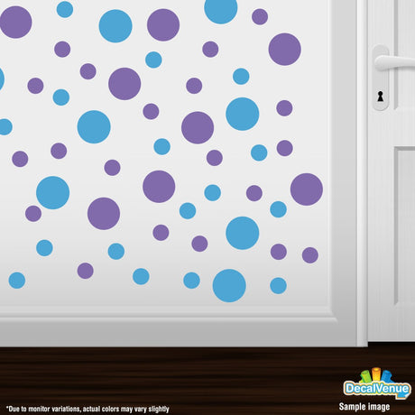 Lavender / Ice Blue Polka Dot Circles Wall Decals