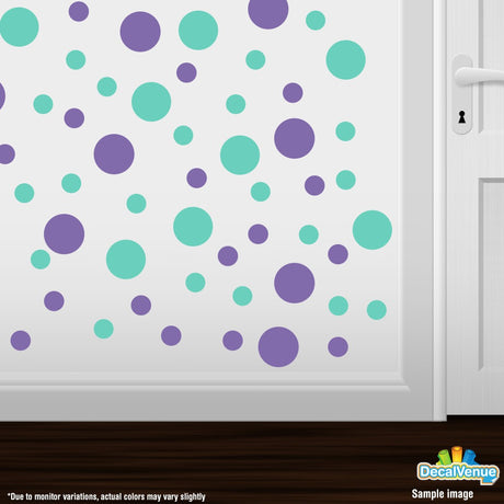 Lavender / Mint Green Polka Dot Circles Wall Decals