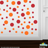 Red / Orange Polka Dot Circles Wall Decals