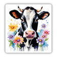 Watercolor Floral Dairy Cow