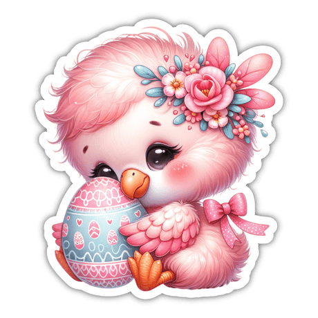 Easter Flamingo Sticker