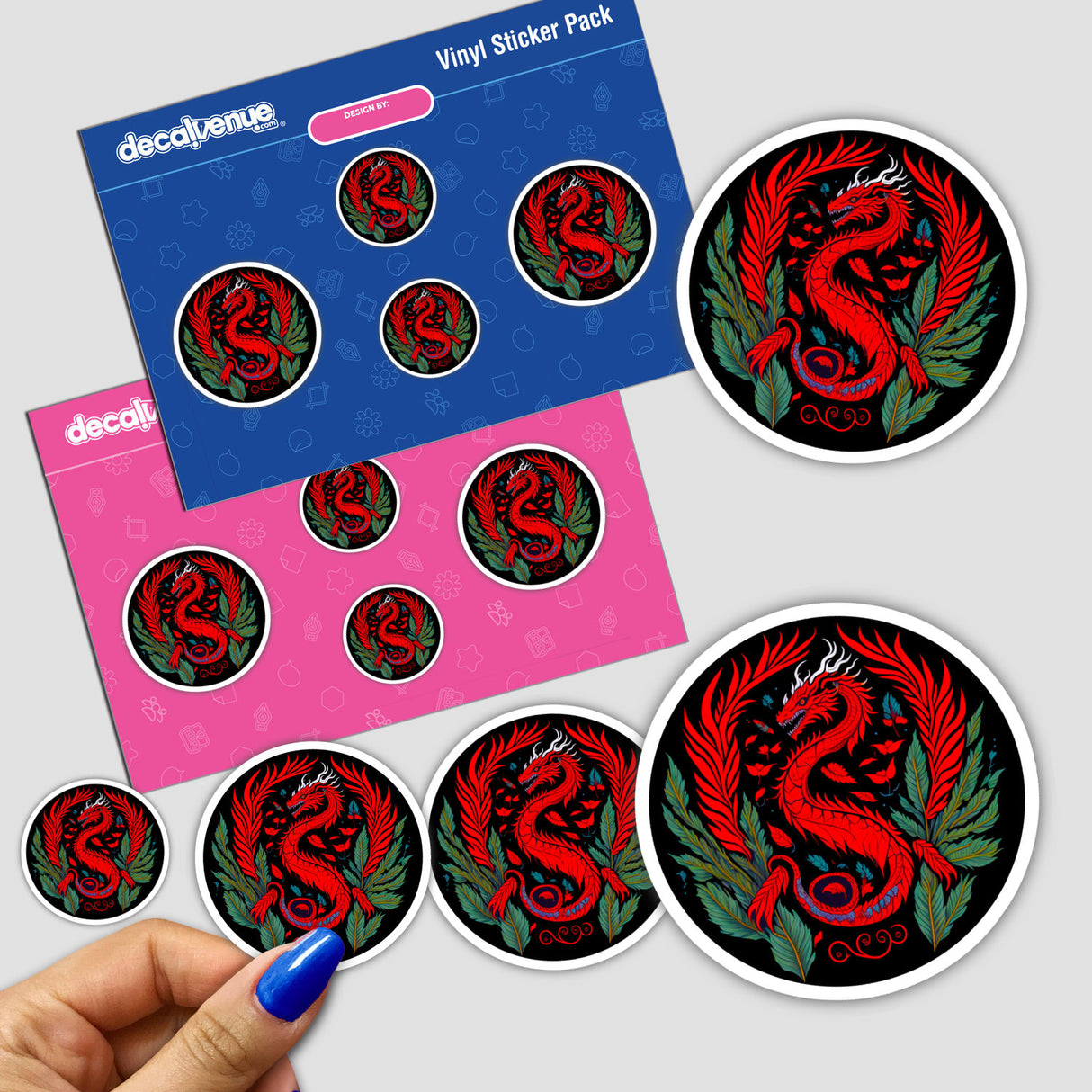 RED DRAGON BADGE round