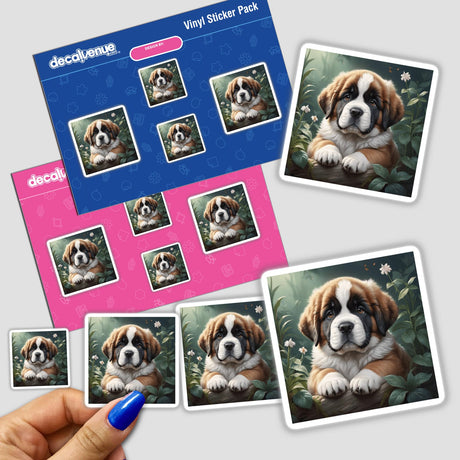 Cute Saint Bernard Puppy Portrait