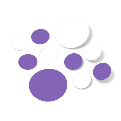 White / Lavender Polka Dot Circles Wall Decals