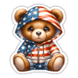 USA Teddy Bear Sticker