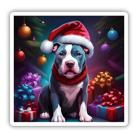 Santa Blue Pitbull w/ Background