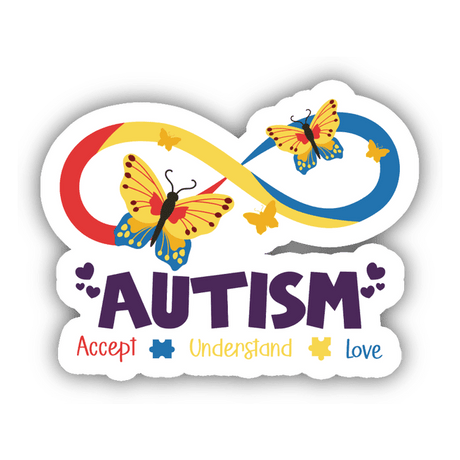 Butterfly Autism Awareness Infinity Sticker