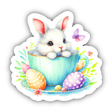 Cute Easter Bunny in a Mug Sticker