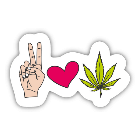 Peace Love Marijuana Sticker