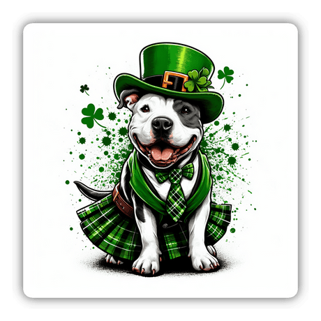 Pretty Pitbull in a Kilt St Patricks Day