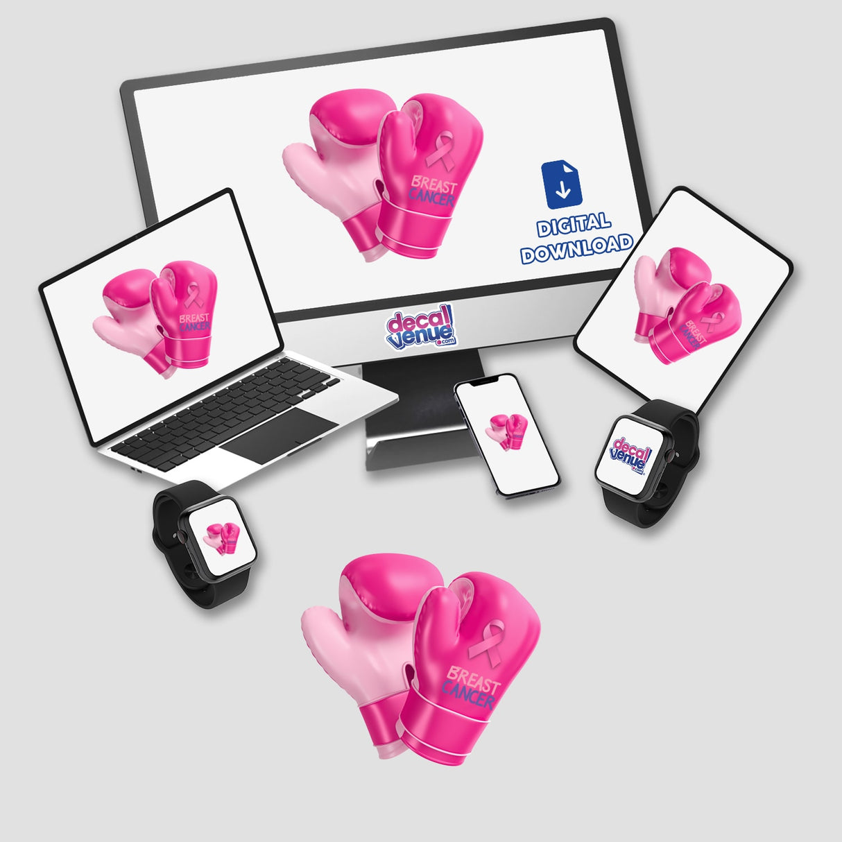 Fight Breast Cancer Pink Gloves