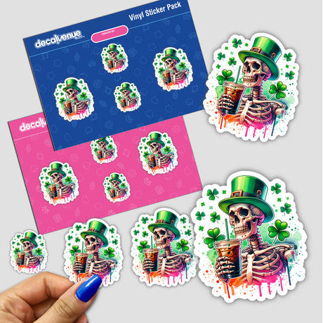 St Patrick's Day Skeleton Sticker