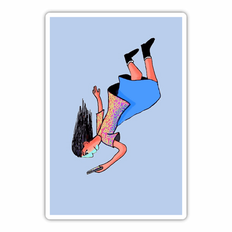 Falling girl on Phone