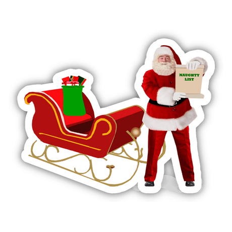 SANTA, SLEIGH AND NAUGHTY LIST