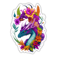 Teal Dragon with Flowers