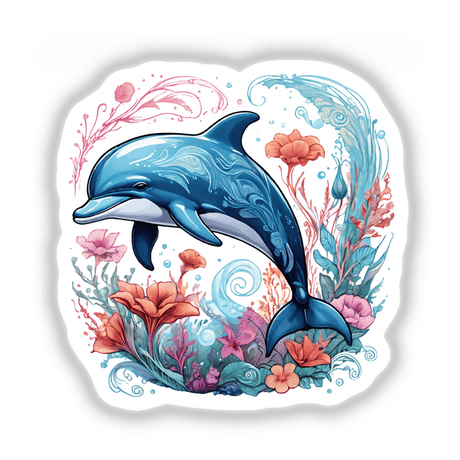 Floral Tattoo Dolphin