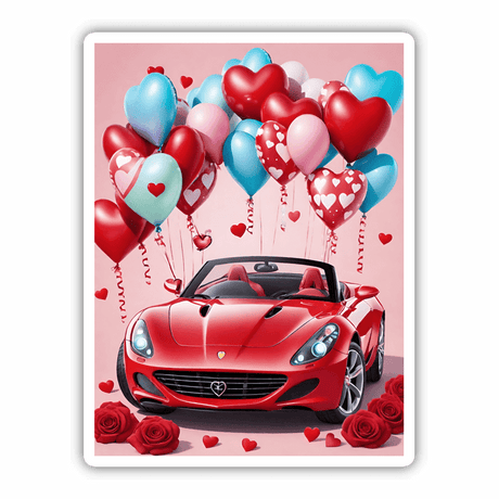 Red Sports Car Heart Balloons