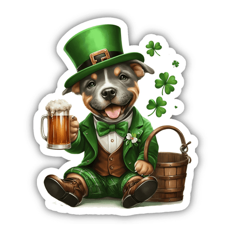 St Patricks Day Drinking Leprechaun Pitbull Pup