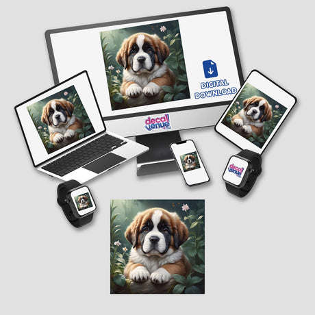 Cute Saint Bernard Puppy Portrait